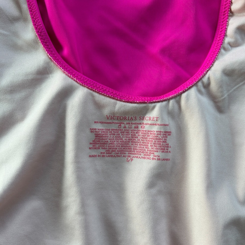 Victoria's Secret Swimsuit Size Small One-piece Hot Pink Scoop back Square Neck - Picture 4 of 8